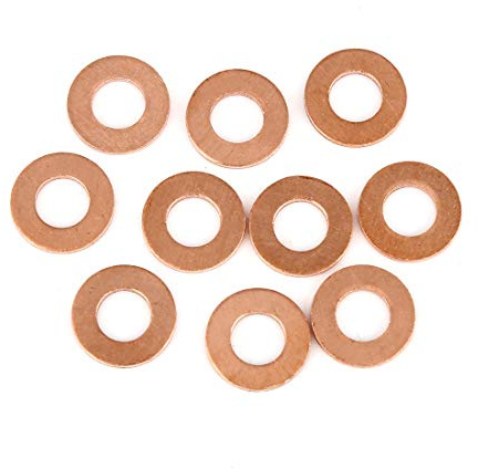 X AUTOHAUX Rondelle Cuivre Étanchéité 8x16x1.5mm 10pcs pour Voiture | Raccords Hydrauliques, Carburant, Eau, Huile, Résistant Chaleur, Anti-Corrosion, Bouchons De Puisard, Installation Facile