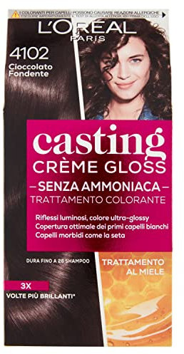 L'Oréal Paris Tinta Capelli Casting Creme Gloss, senza Ammoniaca per una Fragranza Piacevole, 4102 Cool Brunette Cioccolato Fondente, 1p ezzo