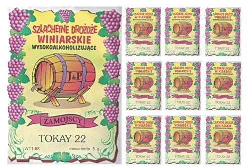 Hugbert Weinhefe, Tokay 22 für Weißweine, 100% natürlisches Produkt, Hefe, 10 Stück