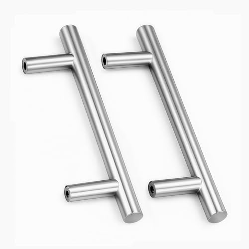 Drenky Möbelgriffe, Schrankgriffe Edelstahl 2 Stück Silber Griffe Küche mit Schraube 128 mm Lochabstand für Schublade,Schrank,Möbel und Küche