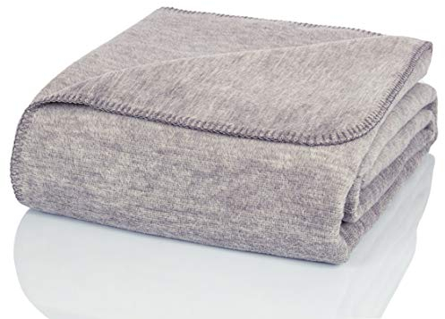 Glart Kuscheldecke uni grau meliert Decke 130x170 cm Sofa, weiche & warme Wolldecke extra flauschig als Sofadecke Couchdecke, kuschel Wohndecke Kuscheldecke, Plüsch Sofaüberwurf Decke U1GM