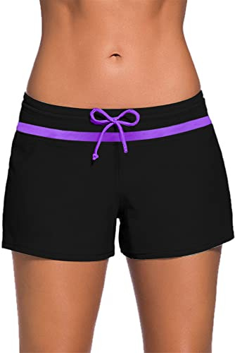 Kfnire Shorts de Natación Mujer, Shorts de Baño Secado Rápido Estilo Boyleg, División Lateral, Playa Surf Essential Bikini Short, Deportes Acuáticos, Pantalones Cortos de Protección UV