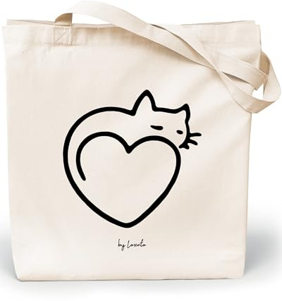 Loxato Bolsa Tela Tote Bag - Bolsos Bandolera Mujer - Bolsas de Algodón Natural 100% Reutilizables - Extra Ancho 8cm Asas Largas 70cm 220 gr/m2 - Bolsas de Tela Bonitas