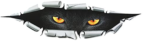 3D Lustiger Riss Auto Aufkleber, Asudaro 3D Tier Autoaufkleber Katzenauge/Tigerauge/Eulenauge Aufkleber Kreativer Lustige Deko Styling Autoaufkleber für Laptop Skateboard Koffer, 37cmx11cm,Katze