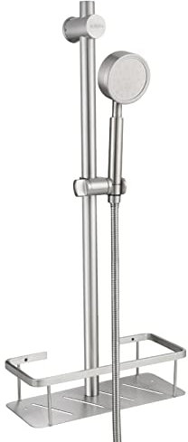 Tecmolog Duschkopf Komplett Set Edelstahl Brausestange 67cm mit Handbrause und Schlauch Gebürstetes Nickel, SBH156DF