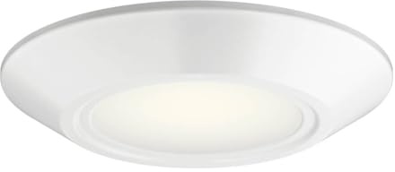 Kichler Horizon LED Downlight in White, 6.4 Flush Mount Interior Dimmable Light, 3000K, Wet Rated Integrated LED, (6.4 W x 1.3 H), 43873WHLED30, White