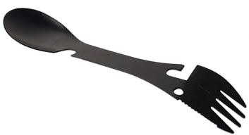 Krisen-Proviant 5in1 Campingbesteck Messer, Löffel, Gabel, Flaschenöffner und Dosenöffner - Outdoor-Multitool Feldbesteck Göffel Camping Gadget Survival, leicht