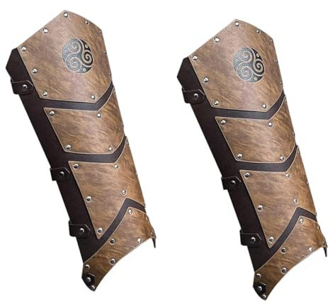 F Fityle Piratenstiefel-Überzieher, Schuhüberzieher, Geschenk-Beinwickel, mittelalterliche Beinüberzieher für Foto-Requisiten, Hellbraun