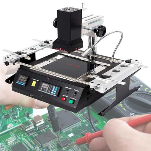 vnmudzeo 1250 W Soldering Rework Station Height Adjustable,for Workplace Welding,LED Digital Display Hot Air Infrared Welding Machine,Repair Soldering Heater