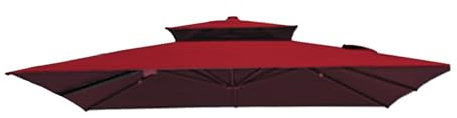 Auvent de rechange carré déporté pour parasol déporté de 3 x 3 m, vert foncé, housse de parasol à suspendre double pour marché, jardin, terrasse, piscine, jardin, terrasse, terrasse, terrasse,