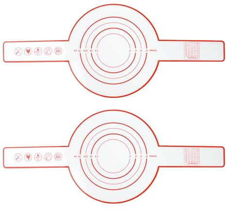 2 pcs Tapete de Silicona, Tapete de Antiadherente, Stera para Hornear con Mango Largo, Reutilizable Tapete para Fácil de Limpiar, Tapete Silicona Horno compatible con el Horno Holandés