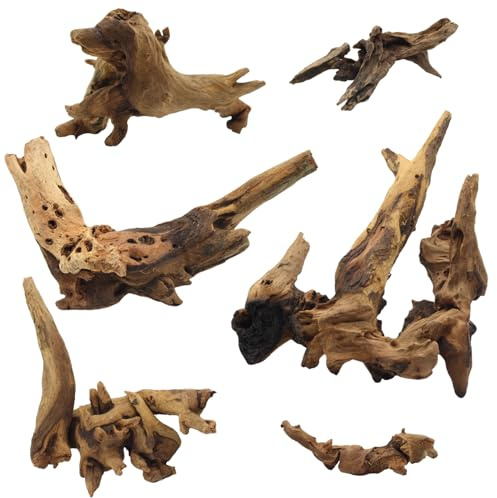 Driftwood for Aquarium Decor, Fish Tank Decor, 6 Pcs Reptile Branches, Drift Wood for Fishtank, Aquarium Hardscape, Crafts, Betta Fish Decor, Reptiles Driftwood Branch (Driftwood 2-8 Inch (Pack of 6))