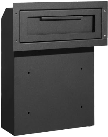 Happybuy Through The Wall Drop Box, Heavy Duty Steel Through The Wall Mailbox with 2.8-7.9 13 Combination Lock, 13x7x17 Mail Drop Box, Black