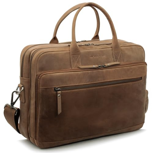 Marc Peter® Laptoptasche Phoenix I Leder Umhängetasche für 15.6 zoll Laptop I Aktentasche für Notebook I Vintage Leder Tasche für Damen und Herren