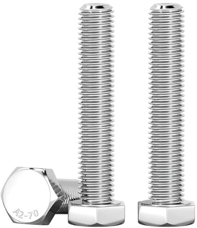 Drenky M8 x 60mm Sechskantschrauben Maschinenschrauben 10 Stück Edelstahl A2 V2A Sechskantkopfschrauben Edelstahlschrauben DIN933 Norm Bolzen für Maschinenmontage