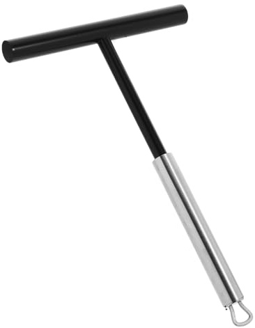 Espátula y Nylon para Crepes de Acero Inoxidable en Forma de T | Herramienta de Extensión para Hacer Pancake, Diseño Orificio Colgante, Fácil de Usar y Guardar