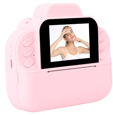 Caméra Instantanée d'impression pour Les Enfants, 48MP 1080P HD Selfie Caméras Instantanées pour Enfant en Bas âge, écran de 2,4 Pouces Appareil Photo instantané Portable (Rose)