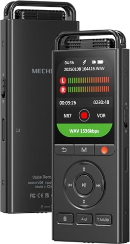 144GB Digital Voice Recorder with Playback，Voice Activated Recorder for Lectures Meetings Interviews - MECHEN 3072Kbps Dictaphone Recording Device Tape Portable Mini, Audio Recorder with MP3