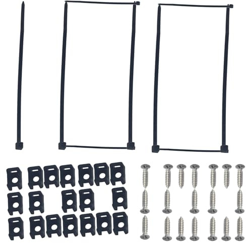 TIOMIOSEA 100 Stück Kabelschellen-Set: 100 Nylon-Kabelbinder + 100 Kabelhalter schraubbar + 100 Schrauben | Zuverlässige Kabelmanagement Kabelbefestigung & Ordnung