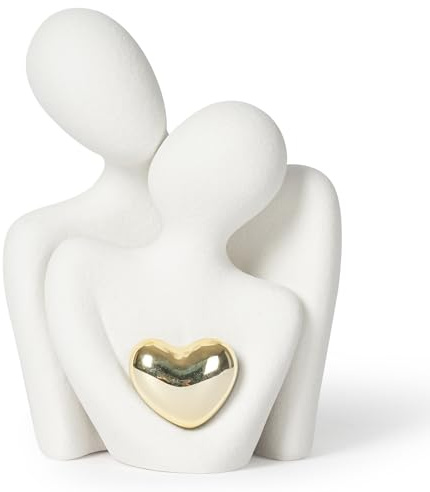 Vicloon Romantic Couple Statue, Couple Hugging Statue, Abstract Sculpture Small Shelf Ornaments for Living Room, Gifts for Wedding Anniversary, Daily Gifts for Your Loved Ones