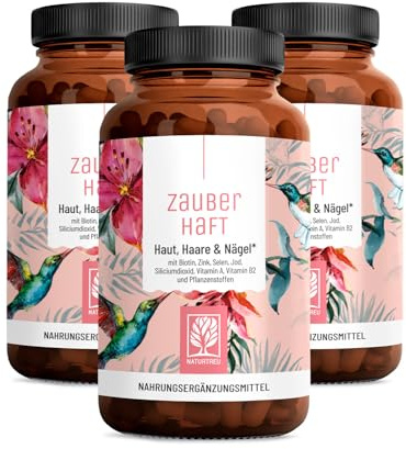 NATURTREU® Haar Vitamine - 451mg Silizium hochdosiert & Biotin Zink Selen