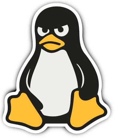 Laminated Stickers: 300 mm, Pack of 1 - Mega Penguin Linux Tux Wall Sticker