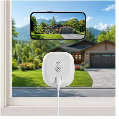 Cuifati Cámara de Ventana de 4MP 2K, Cámaras Interiores WiFi de 2,4 GHz y 5 GHz, Detección de Personas y Movimiento, Cámaras Domo sin Taladro con Visión Nocturna en Color para Seguridad