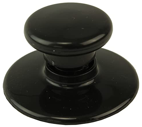 SPARES2GO Universal Glass Lid Knob & Safety Skirt for 1.5L 3L 3.5L 5.5L 5L 6.5L Round & Oval Rice/Slow Cookers (Black)