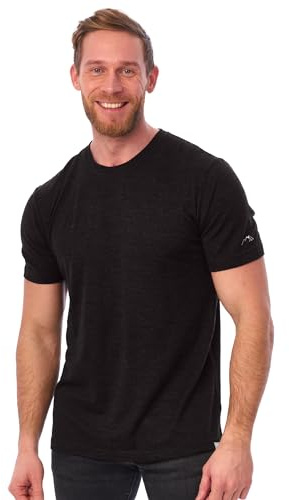 100% Merino Wool T-Shirt Men - Short Sleeve Undershirt Base Layer Top (Charcoal, XXLarge)