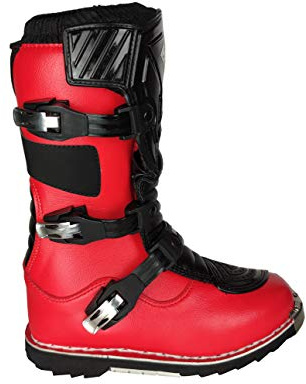 WinNet Stivaletti da Bambino per Mini Moto Cross Quad BMX Off-Road con Protezioni