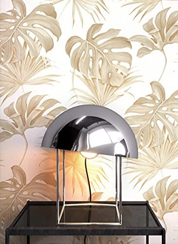 NEWROOM Papier peint Beige Feuille Intissé - Tropical Crème Monstera Palmiers Floral