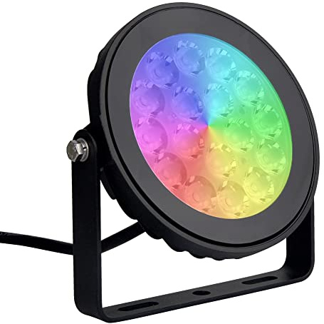 LGIDTECH 9W RGB+CCT DC 24V Outdoor LED 2,4 GHz WiFi Gartenstrahler 16 Millionen wechselnde Farben, Farbtemperatur einstellbar, funktioniert mit Fernbedienung,Gateway-Hub (alle ausgeschlossen)