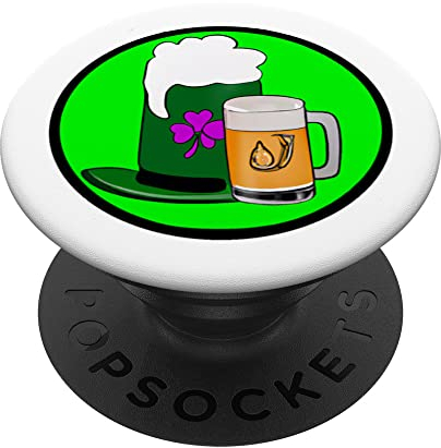 Chope irlandaise trèfle avec bière | Saint Patrick PopSockets PopGrip Interchangeable