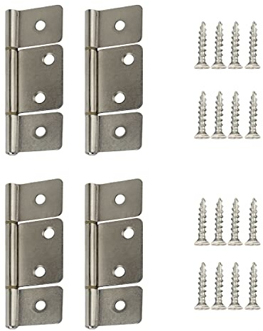 Three Leaf Non-Mortised Hinge for Mobile Home & RV Interior 4 Packa Satin Nickel Door Hinges with Screws
