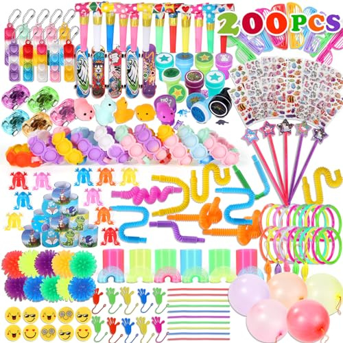 OGNI ORA 200 PCS Party Bag Fillers for Kids, Assortment Toys Pack for Boys Girls, Classroom Prizes Rewards Goodie Loot Bag Fillers, Birthday Party Christmas Stocking Gift Favours
