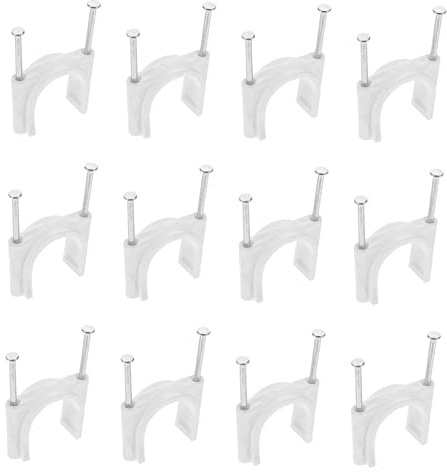 OSALADI 25 Pezzi Di Fermacavi in ​​acciaio Con Chiodi Da 30 Mm Fermacavi Da Parete Fermacavi Telefonici Fermacavi Fermacavi Fermacavi Fermacavi