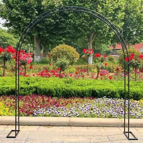 SEVSO Rosenbogen Gartenbogen, Rosenbogen Aus Metall Stabil, Rosenbogen Metall, Rosenbögen Für Verschiedene Kletterpflanzen, Rosenbogen Verzinkt, 140Cm 180Cm 240Cm,Weiß,W1.4M*H2.3M