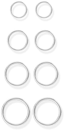 COYUN 8 Pièce Titane Piercing Nez Anneaux Piercing Hélix Tragus Hypoallergénique Argent Anneaux de Cartilage Piercing Conch Septum 6MM/8MM/10MM/12MM Anneau Nez Piercing