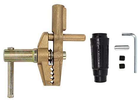 Grounding Brass Welding Clamp 800A with 35mm Opening for MIG Arc Welding Machines Rubber Sleeve Enhanced Electrical Conductivity Welding Earth Clamp