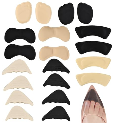 10 paia di cuscinetti per scarpe con tacco alto, imbottitura per scarpe, cuscinetti per piedi per evitare lo scivolamento con scarpe troppo grandi, solette per avampiede, cuscinetti per piedi e