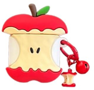 JRCYVTA Custodia per AirPods di quarta generazione [2024], custodia per auricolari in silicone con design divertente e creativo a forma di mela, compatibile con Airpods4, per ragazzi e ragazze