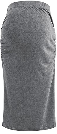 Falda de tul negra corta falda de maternidad para mujeres embarazadas, falda clásica de cintura alta, color sólido, falda para mujeres embarazadas, zapatos de mujer, primavera, gris, L