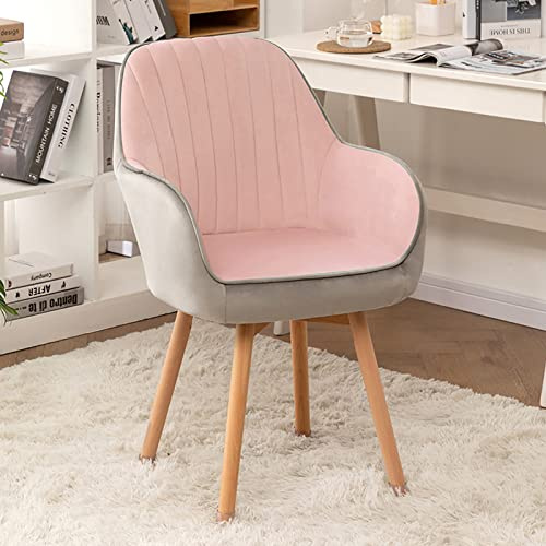 Silla giratoria tapizada de terciopelo de mediados de siglo, elegante sillón de escritorio de comedor y tocador, cómoda base de madera, muebles modernos de oficina, diseño bonito y funcional