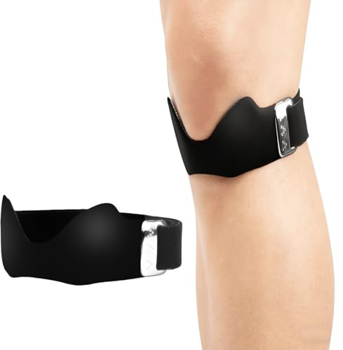 HAOXYO Antiscivolo Tutore Regolabile per Ginocchio in Silicone 1 Pezzi | Tutore Ginocchio Rotulea, Allevia Dolore Rotuleo, Tendinite, Regolabile 28-46cm, Perfetto per Corsa Basket Squat
