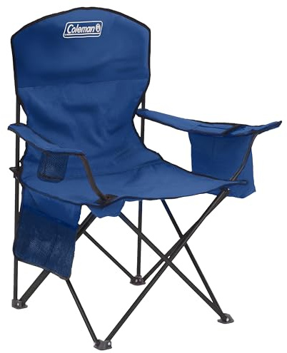 Coleman Portable Camping Chair with 4-Can Cooler, Cushioned Seat & Back with Side Pockets & Cup Holder, Carry Bag Included, Great for Camping, Tailgating, Firepits, Patio, & More