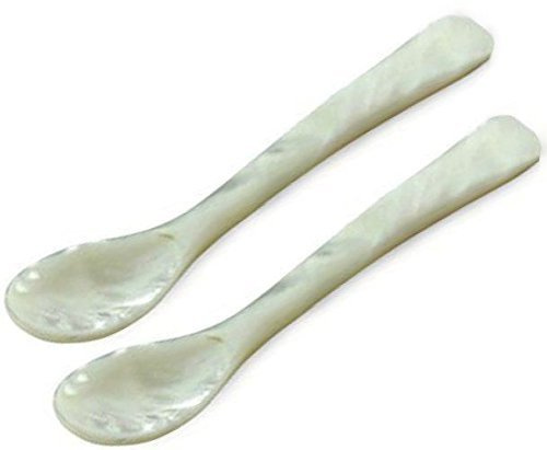 Pärlskål kaviarsked äggsked L 11 cm 2 set hörn. Högklassig och stabil produkt i premiumkvalitet