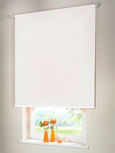 Hochwertiges Sichtschutzrollo Mittelzugrollo Springrollo Rollo Sichtschutz 205 x 220 cm / 205x220 cm weiss // Sichtschutzrollo/Sichtschutz-Rollo/Fensterrollo