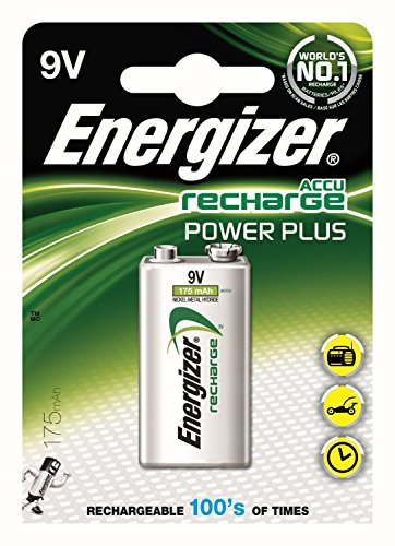 Energizer – Lote de 12 juegos de 1 Accu batería recargable HR22 Power Plus 9 V 175 mAh