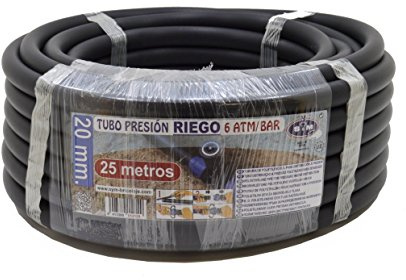 S&M 012129 – Tubería de polietileno para riego Ø 20 mm (6 atmósferas) x 25 metros longitud | Color negro, apto para riego en jardines, huertos y actividades agrícolas