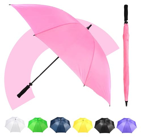 Jollybrolly Golf Umbrella – Waterproof Sun Parasol, Straight Fiberglass Stick, Large Canopy for Sun Protection, Windproof, Mens & Ladies Umbrella for Golf